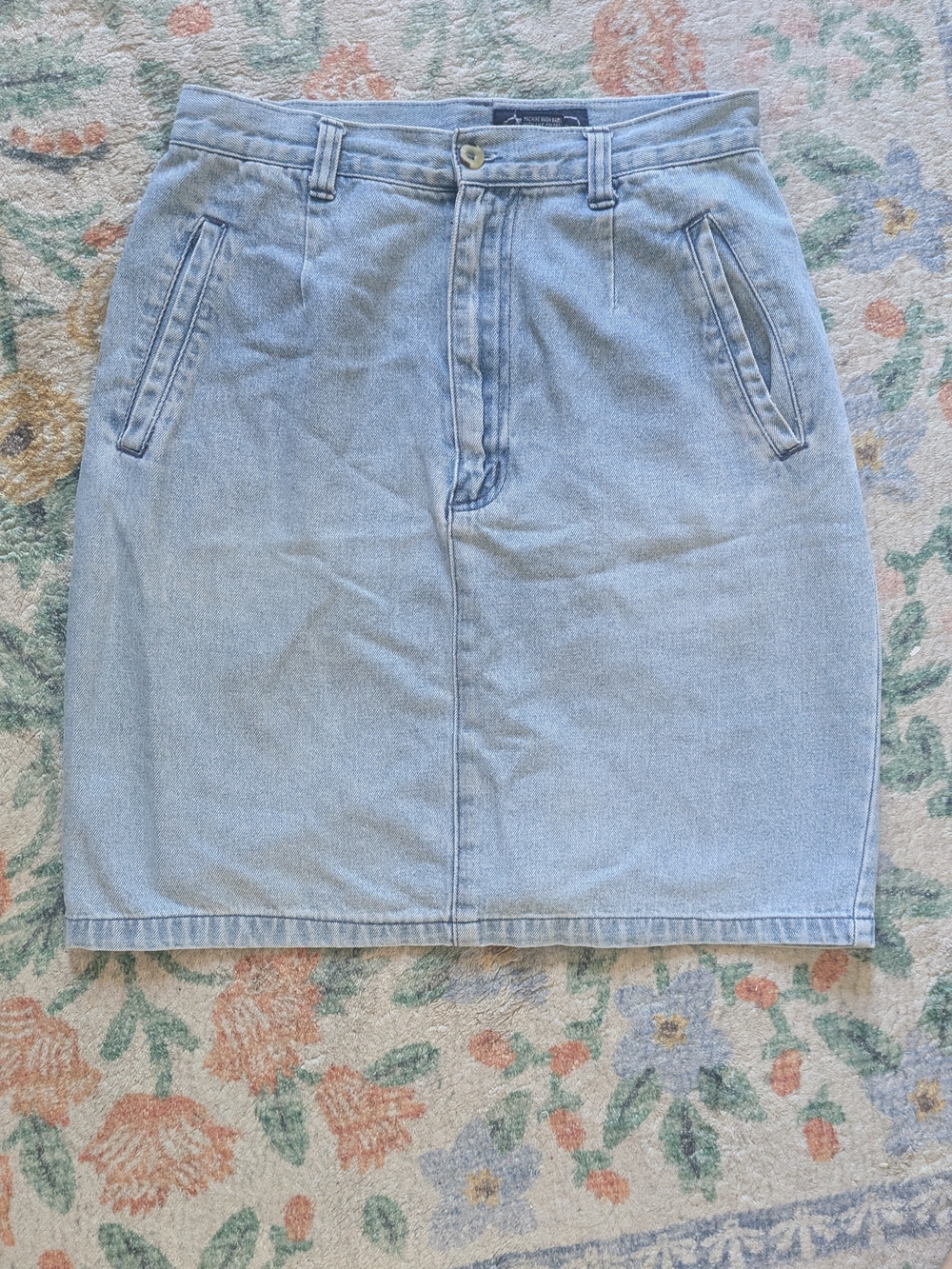 Light Blue Denim Skirt - Vintage 100% Cotton